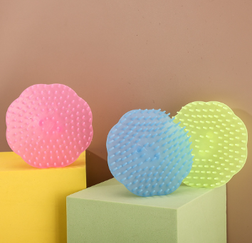 Hair Silicone Massager scalp clean and massage Manual Head Massage Brush Random Color TB1605