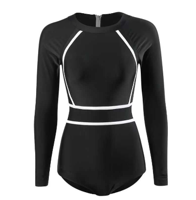 Long Sleeve Rashguard Sporty One Piece with underwire Swimsuit for Women Swimwear Set