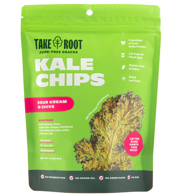 Take Root Sour Kream & Chive Kale Chips 60g