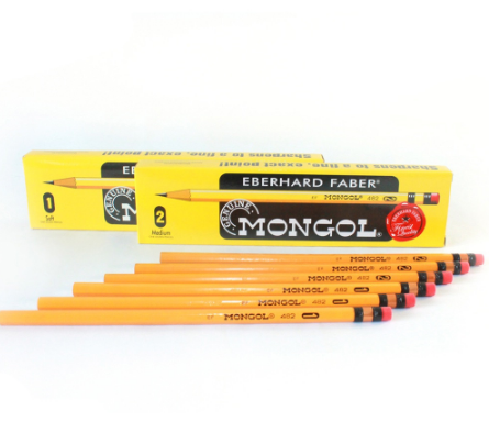 Mimi Mongol Fine Pencil Point 1 and 2 with Soft Eraser School Supplies 1 Box / 12pcs