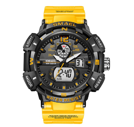 Smael 8045 Men's Watch Outdoor Sports Quartz Digital Waterproof Rubber Clock 06