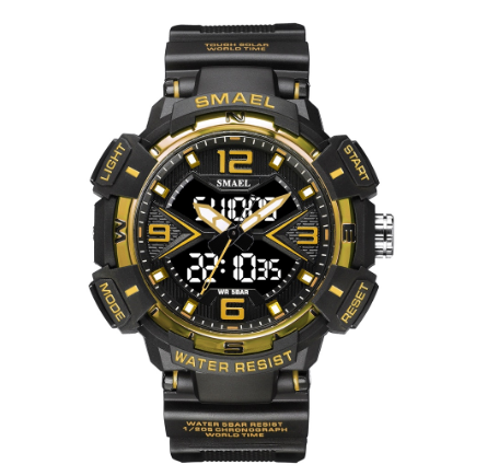 SMAEL Luxury Original Sports Wrist Watch for Men Quartz Waterproof Military Dual Display Fashion Male Digital Watches Alarm M2