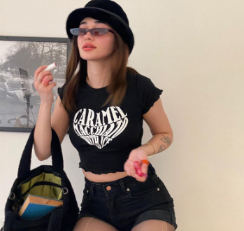 Summer Basic Sexy Round Neck Printed Short Sleeve Cropped T-Shirt