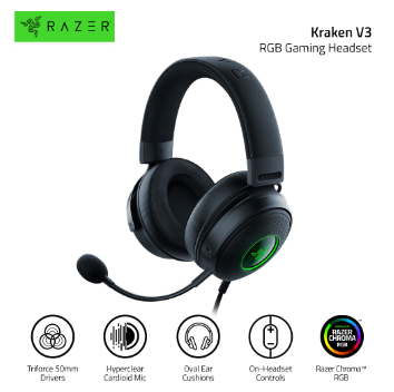 Razer Kraken V3 Wired USB Gaming Headset with Razer Chroma RGB