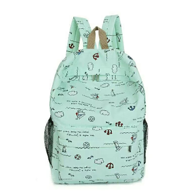 JYJT BAG#008 KOREAN CANVAS 16INCHES BACKPACK FOR WOMEN