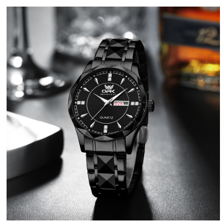 OPK Watch For Men Waterproof With Box Original Stainless Steel Luxury Business Luminous Quartz Watch BLACK DIAL BLACK STRAP