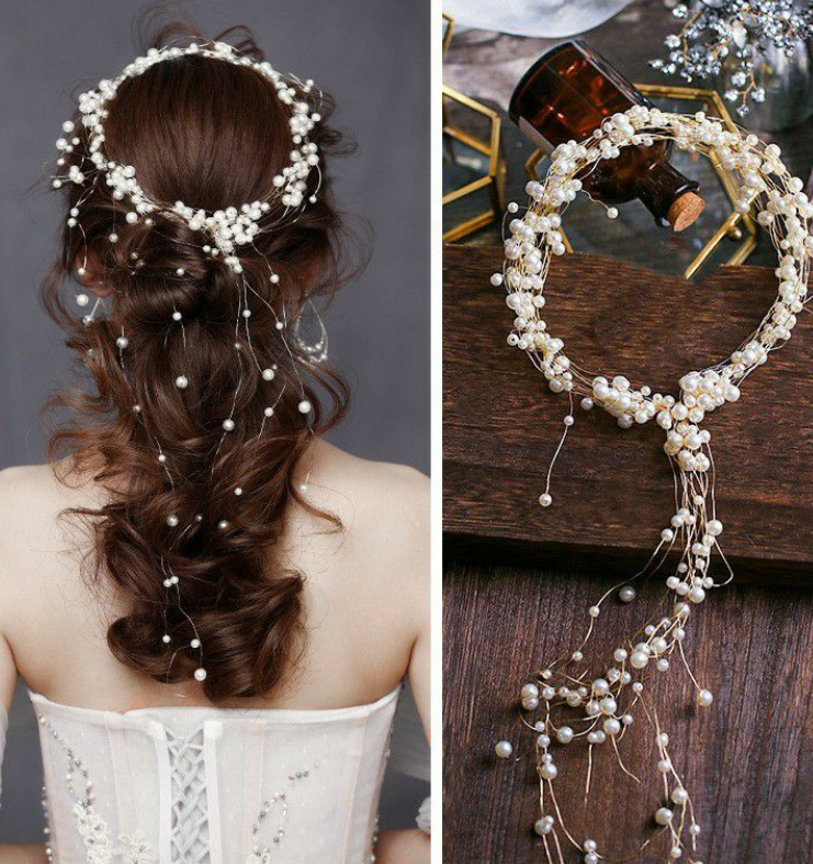 Bridal Jewelry Pearl Bride Head Flower Headdress Wedding Jewelry