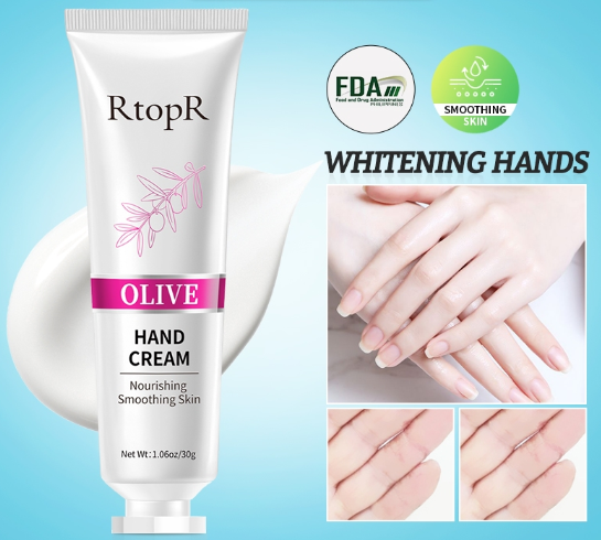 RtopR FDA Olive Moisturizing Nourishing Hand Cream Anti-Aging Whitening Keep Skin Fine Smooth 30G
