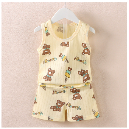 Ready Stock Boys Girls' Cartoon Thin Breathable Sleeveless Vest and Shorts Set BT2