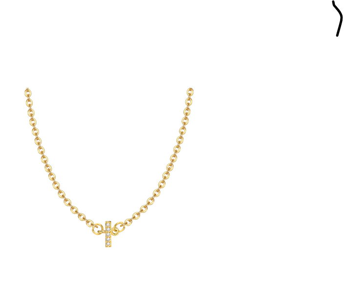 Vnox Initial Choker 18K Gold Letter A-Z Pendant Necklace Accessories for Women I