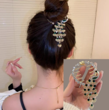 Korean Hair Clip Diamond Peacock Ball Clip Hair Accessories Women