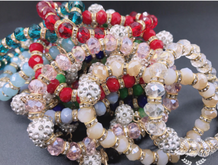 Women Fashion Rhinestone Bracelet, Women Girls Wrist Chain Bangle Jewelry Gem Beads