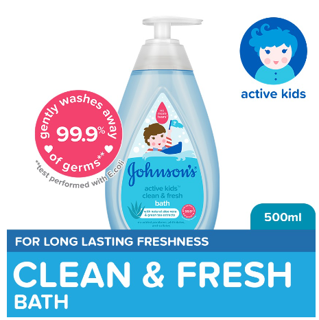 Johnson's Active Kids Clean & Fresh Bath 500ml - Baby Essentials, Baby Care, Kids Body Wash