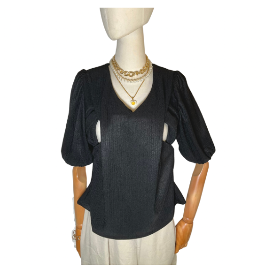 Nursing Blouse Puff Sleeve Plain Bark Nursing Top Breastfeeding Blouse Nursing wear Baptismal Outfit NB8