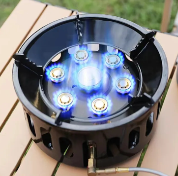 7 Core Strong Fire Power Camping Stove Portable Tourist Gas Burner Windproof Outdoor Stoves Hiking