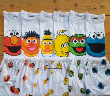 Sesame Street Boys' Sando Terno Kids Size Only | Elmo Cookie Monster Big Bird |Teespiration Clothing