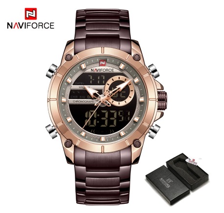 NAVIFORCE Men Watch Sport Quartz Casual Waterproof Military Analog Clock Fashion Sport Watch Men 9163 M5