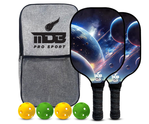 Professional Pickleball Paddle with The Ideal Combination of Spin, Power, Precision, and Control, Comfortable Grip Handles, Premium Racket for Beginners to Pros, Set of 2