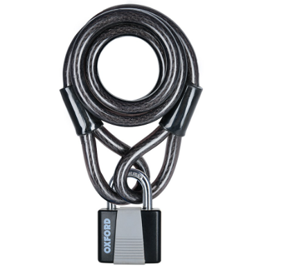 Oxford OF222 Loop Lock 10 Cable Lock+Padlock