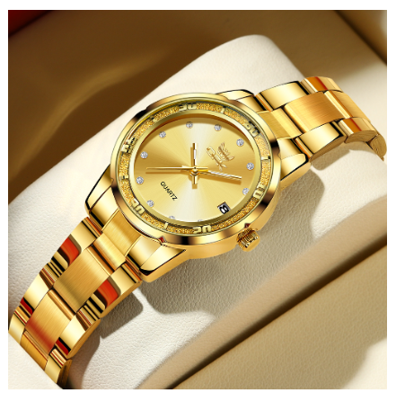 OPK Watch For Women Waterproof Original Ladies Quartz movement Wrist Elegant Simple Small Dial Gold Stainless Steel Strap GOLD DIAL GOLD STRAP