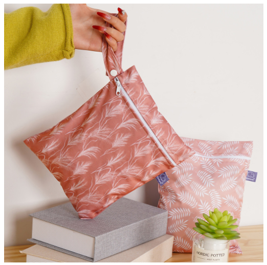 Elinfant 2 Pcs-Set Mini Eco-friendly Portable Waterproof Snack Bag Washable Reusable Baby Diaper Bag D08