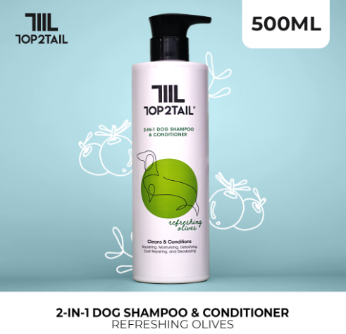 Top2Tail 2-in-1 Dog Shampoo & Conditioner - Refreshing Olives 500ml