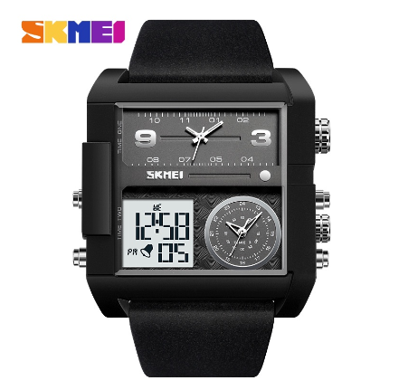 Skmei Waterproof Sports Watch for Men BLACK BLACK WHITE