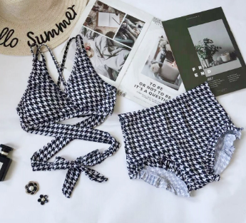 Fashion Swimsuit Two-Piece Set Waist Printed Beach Vacation Swimsuit For Womem