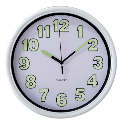 2A Quartz Luminous Wall Clock Glow in the Dark 10 Inches 2A146L