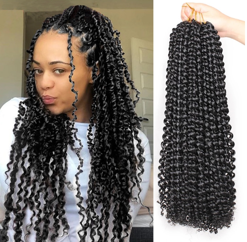 18 Inch Passion Twist Crochet Braids Hair Extensions Ombre Color Water Wave Synthetic Crochet Hair Braiding Hair