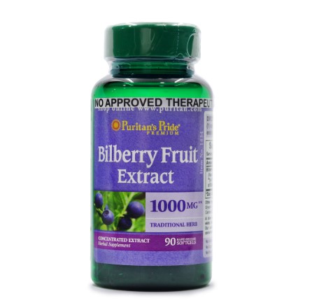 Puritans Pride Bilberry 41 Extract 1000MG 90 Softgels