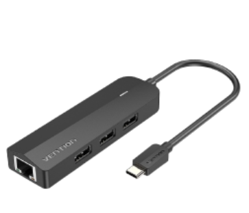 Vention Type-C Hub 5 In 1 Adapter With Power Supply Usb To 3.0/2.0/Rj45/Micro-B Docking Station For Laptop