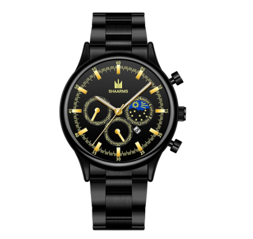 Men Stainless Steel Quartz Watch with Date Calendar 010