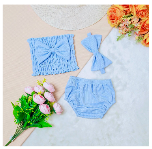 Stacey Smocking Terno For Baby Girl With Turban for 1-24months c1