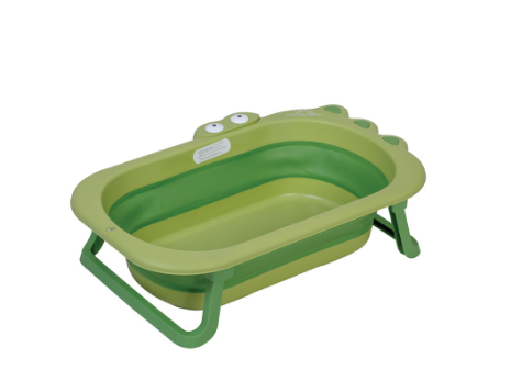 Mom & Baby Green Alligator Design Foldable and Collapsible Bath Tub