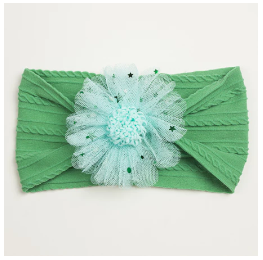 1Pcs Baby Candy Color Flower Seamless Wide Headscarf Baby Nylon Headband Cute Princess Accessories Soft Comfortable HS3