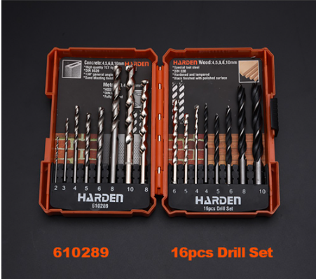 Harden 610289 Drill Bit Set Electric Hammer 16 Pcs