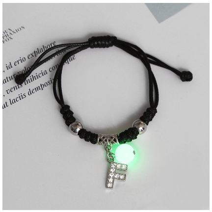 Luminous Couple Bracelet 26 English Letters Crystal Friendship Bracelet Women Men Jewelry Glow in the Dark F