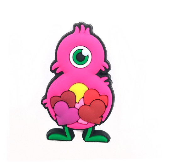 Cute Heart Crocs Charms Mike Wazowski Jibbits Charm Pin Monster University Jibits Crocks for Women Shoes Accessories M11