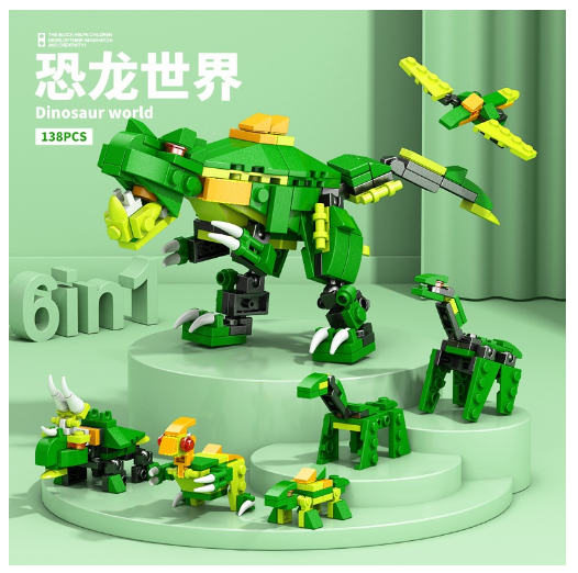 City Series 6 IN 1 SWAT Engineering Vehicle Educational Toy Model Block Toys Boy Children's Day Gift B8