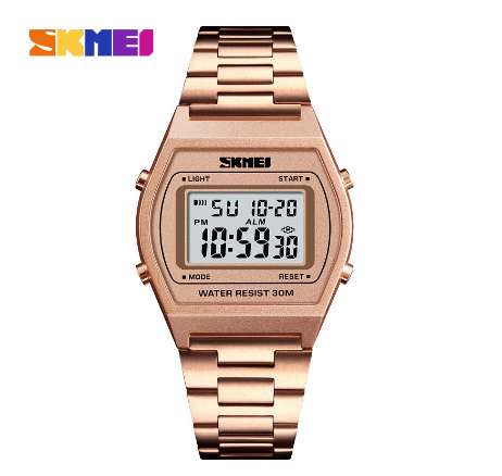 Skmei Women's Simple Digital Waterproof Watch 1328 ROSEGOLD BLACK