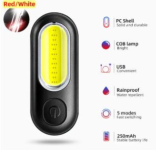 Rockbros Bike Tail Light Waterproof Portable Mini MTB Rear Light USB Rechargeable Road Bicycle Warning Light Bike Accessories