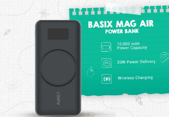 Aukey PB-WL02i Basix MagAir 10000mah Magnetic Wireless Charging Power Bank