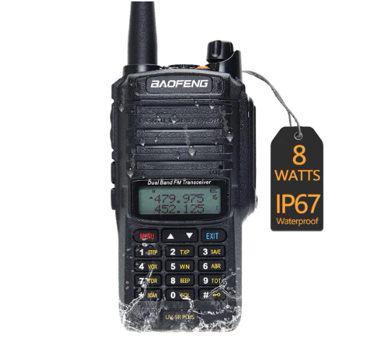 Baofeng UV-9R Plus UHF VHF 8W Waterproof Walkie Talkie Two Way Radio(Black)