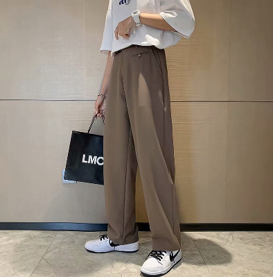 Men's casual pants summer thin solid color straight trousers