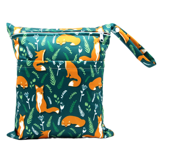 Diaper Wet Dry Bags Duble Zipper Printed Portable Waterproof Dag Storage Bag Swimwear Bag  30x36cm