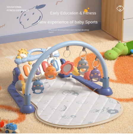 Baby Play Mat Baby Gym,Funny Play Piano Tummy Time Baby Activity Gym Mat with 5 Infant Learning Sensory Baby Toys,Music and