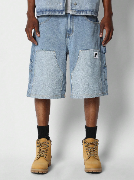 SUMWON Denim Short With Contrast Carpenter Details