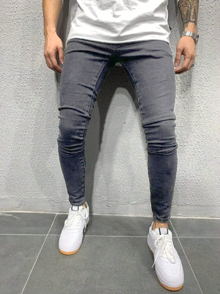 Men Regular-Fit Stretch Denim Pants For Daily Casual Wear