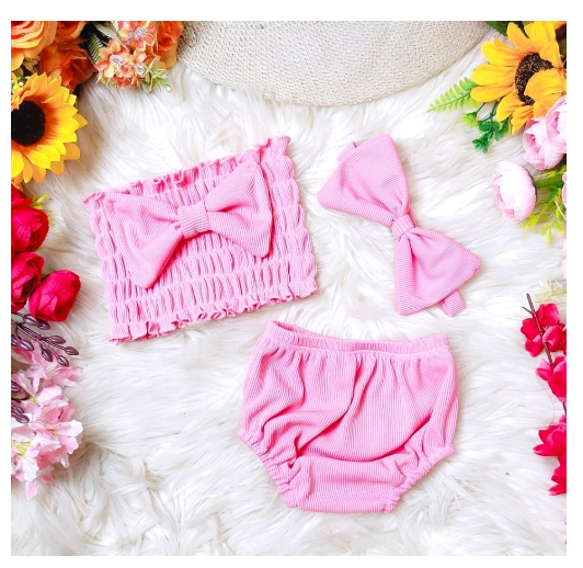 Stacey Smocking Terno For Baby Girl With Turban for 1-24months c3